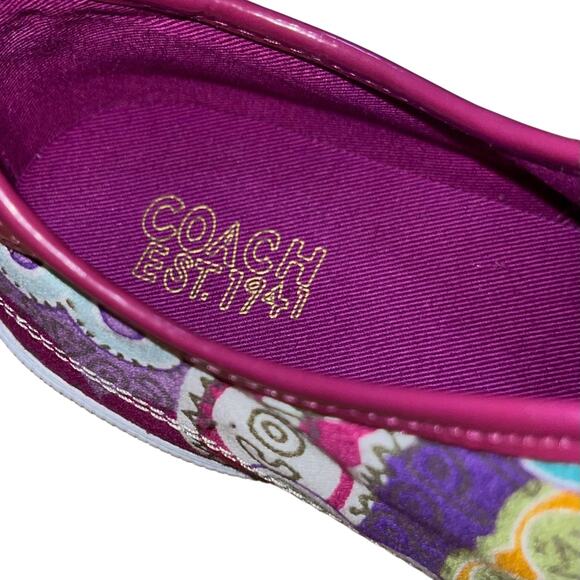 Coach Sneakers Bev Poppy Multicolor Slip-On Laceless Shoes - Picture 8 of 10